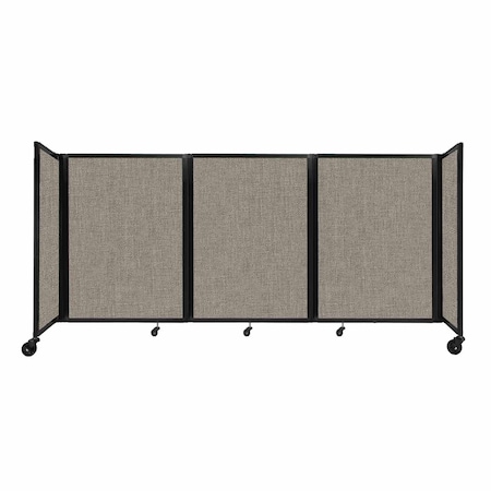 Versare Room Divider 360 Folding Portable Partition 8'6" x 4' Warm Pebble Fabric 1148941